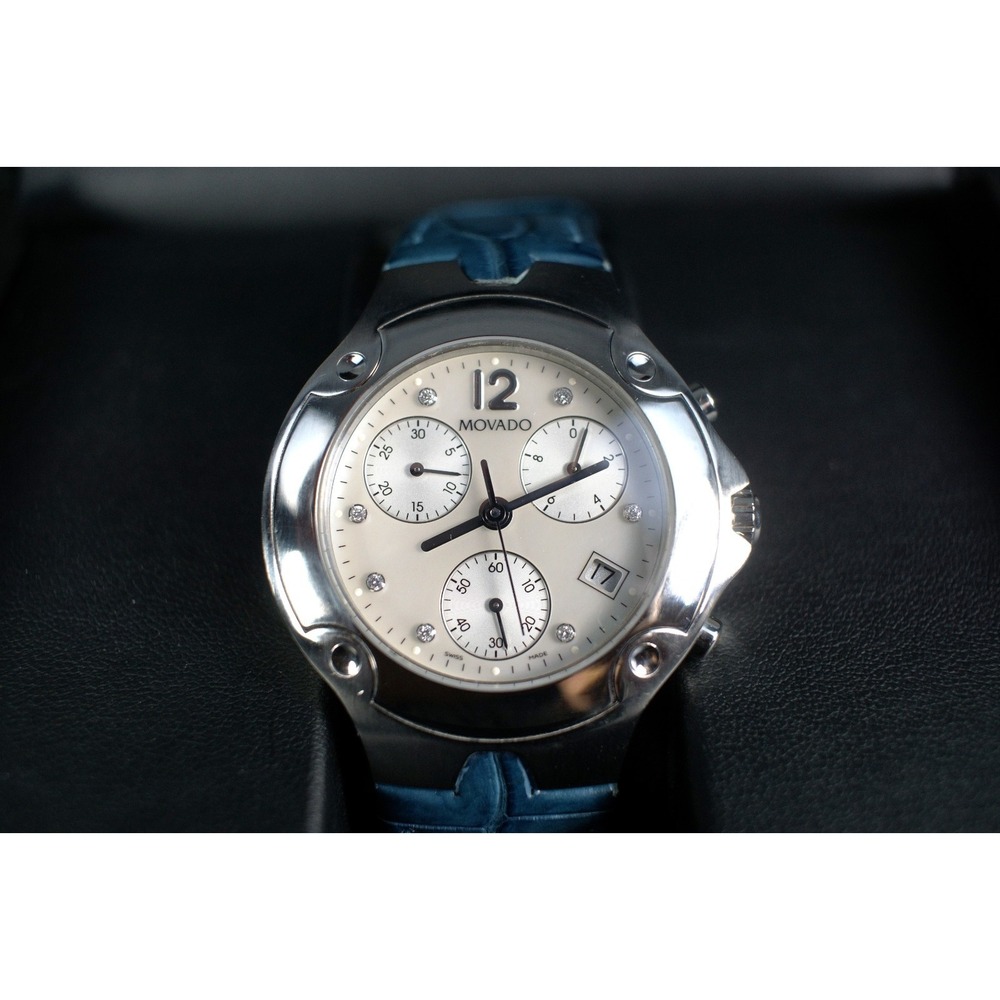 Movado Sports Edition 84.C5.1892 MOP Diamond Chronograph 39mm Swiss Watch Box